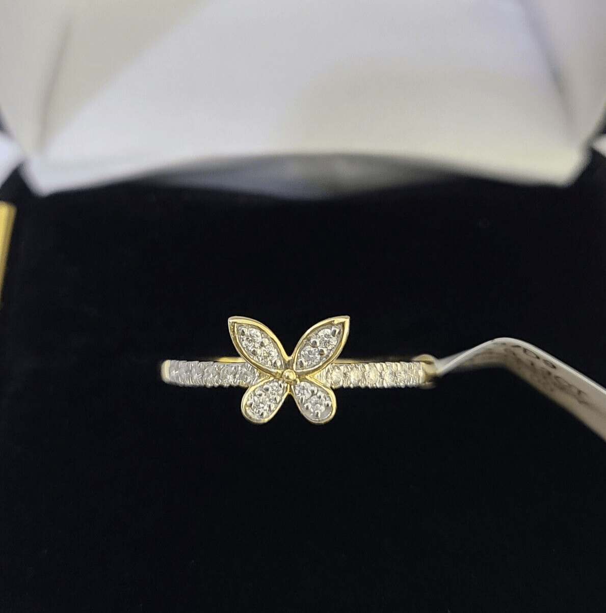 Real 10k Diamond Ladies Ring Butterfly Yellow Gold Women Casual Genuine - GoldenlinQ